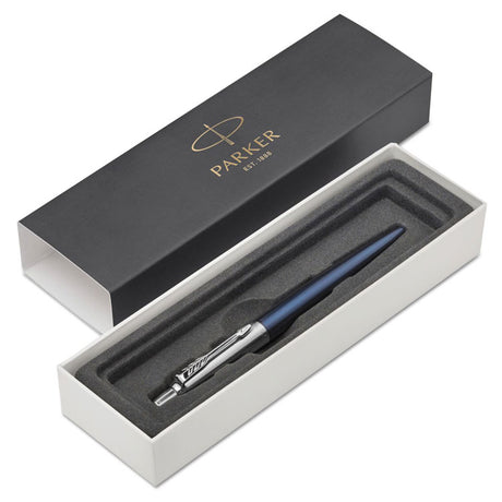 Jotter Ballpoint Pen, Retractable, Medium 1 mm, Blue Ink, Royal Blue/Chrome Barrel