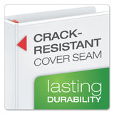 XtraLife ClearVue Non-Stick Locking Slant-D Ring Binder, 3 Rings, 4" Capacity, 11 x 8.5, White