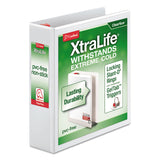 XtraLife ClearVue Non-Stick Locking Slant-D Ring Binder, 3 Rings, 2" Capacity, 11 x 8.5, White