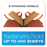 Six-Section Pressboard Classification Folders, 2" Expansion, 2 Dividers, 6 Fasteners, Legal Size, Red Exterior, 10/Box