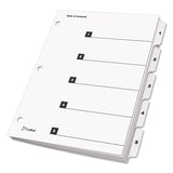 OneStep Printable Table of Contents and Dividers, 5-Tab, 1 to 5, 11 x 8.5, White, White Tabs, 1 Set