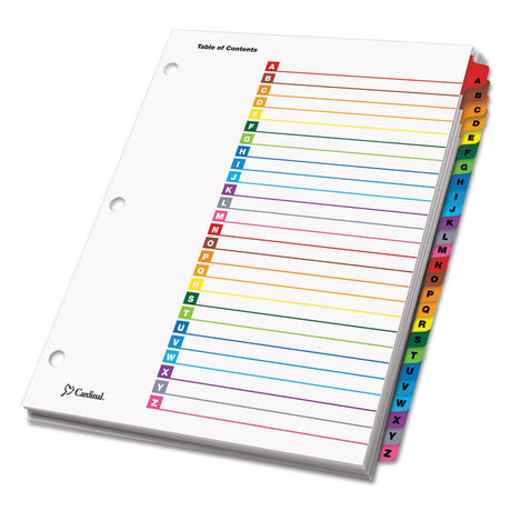 OneStep Printable Table of Contents and Dividers, 26-Tab, A to Z, 11 x 8.5, White, Assorted Tabs, 1 Set