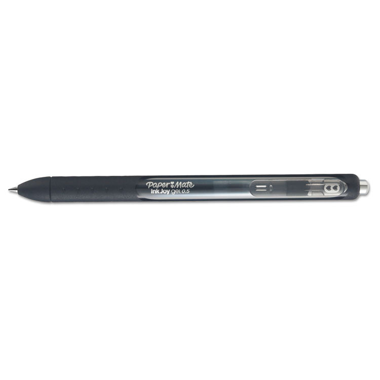 InkJoy Gel Pen, Retractable, Fine 0.5 mm, Black Ink, Black Barrel, Dozen