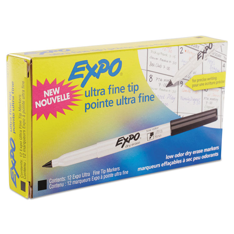 Low-Odor Dry-Erase Marker, Extra-Fine Bullet Tip, Black