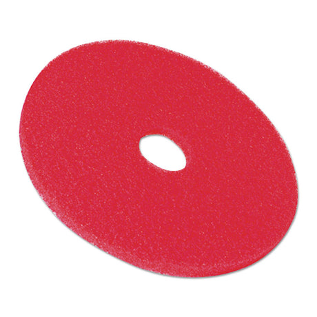 Low-Speed Buffer Floor Pads 5100, 14" Diameter, Red, 5/Carton