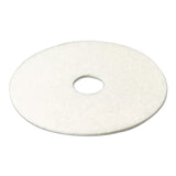 Low-Speed Super Polishing Floor Pads 4100, 17" Diameter, White, 5/Carton