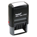Printy Economy 5-in-1 Date Stamp, Self-Inking, 1.63" x 1", Blue/Red