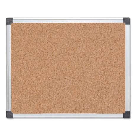 Value Cork Bulletin Board with Aluminum Frame, 24 x 36, Tan Surface, Silver Aluminum Frame