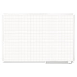 Gridded Magnetic Porcelain Dry Erase Planning Board, 1 x 2 Grid, 72 x 48, White Surface, Silver Aluminum Frame