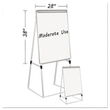 Silver Easy Clean Dry Erase Quad-Pod Presentation Easel, 45" to 79" High, Silver