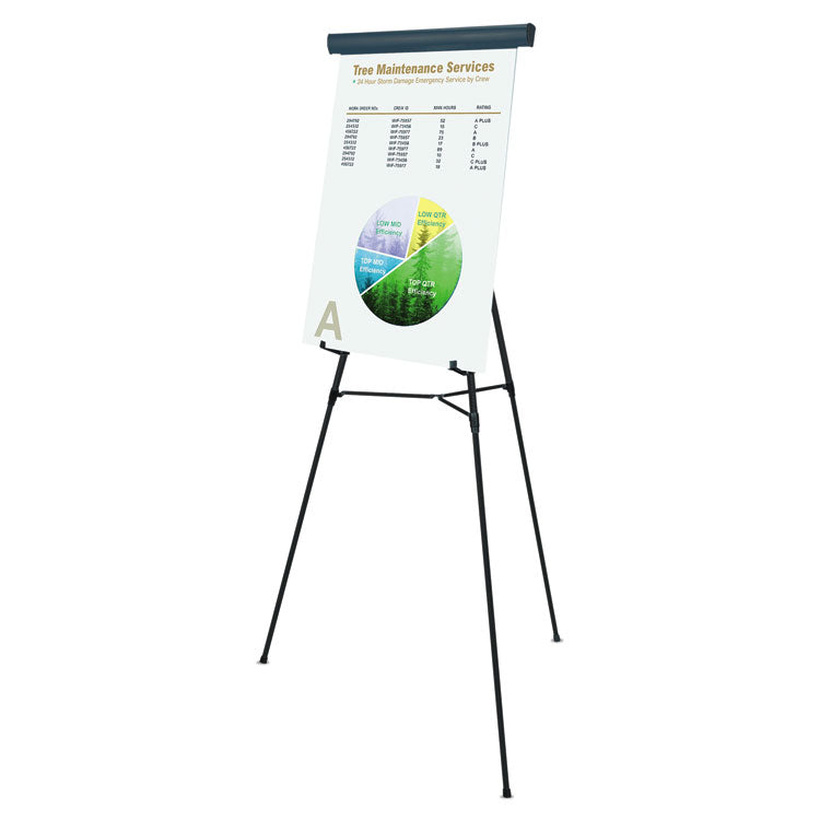 Telescoping Tripod Display Easel, Adjusts 38" to 69" High, Metal, Black