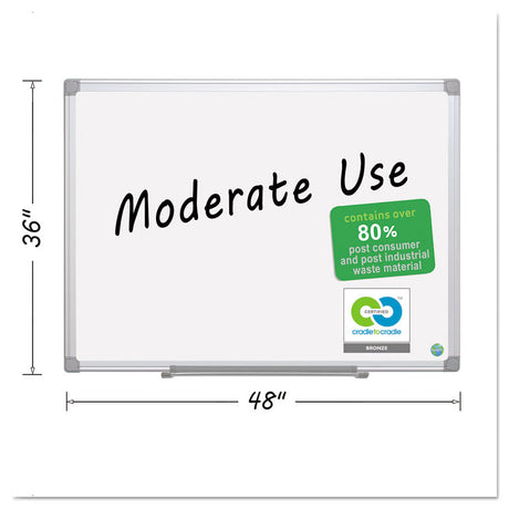 Earth Silver Easy-Clean Dry Erase Board, Reversible, 48 x 36, White Surface, Silver Aluminum Frame