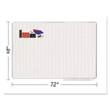 Gridded Magnetic Steel Dry Erase Planning Board with Accessories, 1 x 2 Grid, 72 x 48, White Surface, Silver Aluminum Frame