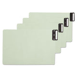 100% Recycled End Tab Pressboard Guides with Metal Tabs, 1/3-Cut End Tab, Blank, 8.5 x 14, Green, 50/Box