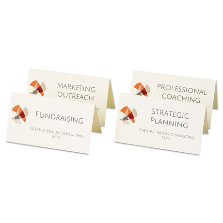 Small Tent Card, Ivory, 2 x 3.5, 4 Cards/Sheet, 40 Sheets/Pack