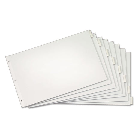 Paper Insertable Dividers, 8-Tab, 11 x 17, White, Clear Tabs, 1 Set