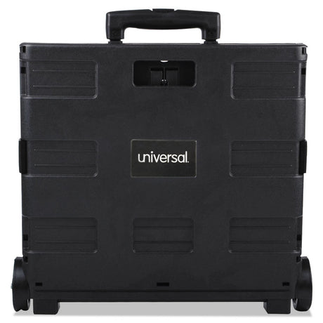 Collapsible Mobile Storage Crate, Plastic, 18.25 x 15 x 18.25 to 39.37, Black