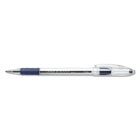 R.S.V.P. Ballpoint Pen, Stick, Fine 0.7 mm, Blue Ink, Clear/Blue Barrel, Dozen