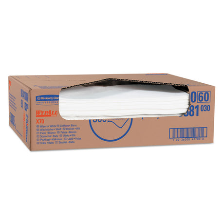 X70 Cloths, Flat Sheet, 16.6 x 14.9, White, 300/Carton