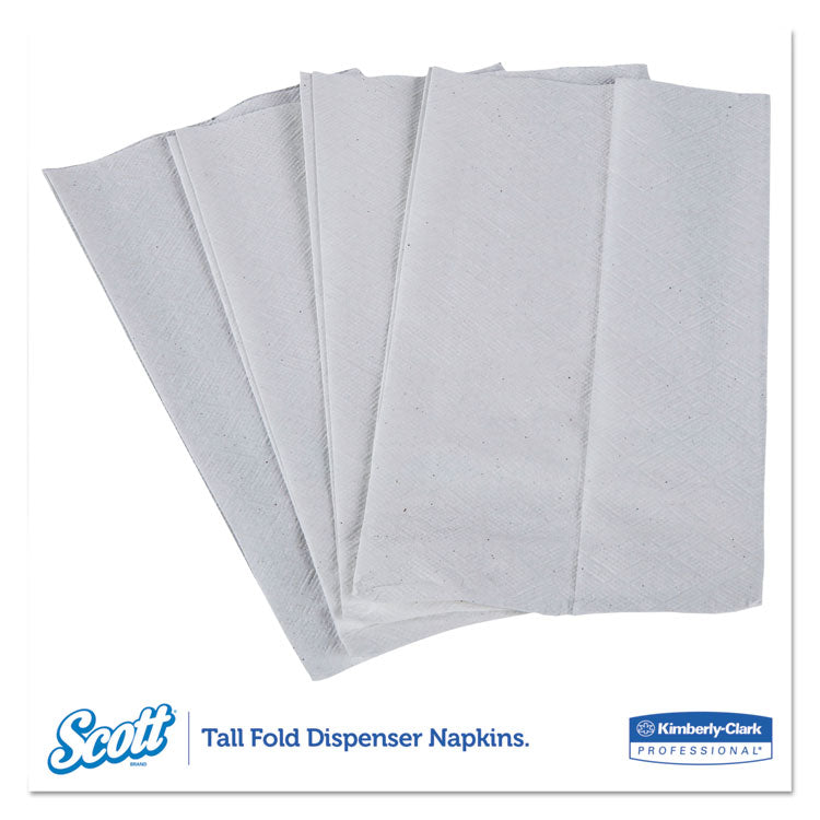 Tall-Fold Dispenser Napkins, 1-Ply, 7 x 13.5, White, 500/Pack, 20 Packs/Carton