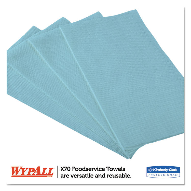 X70 Foodservice Towels, 1/4 Fold, 12.5 x 23.5, Unscented, Blue, 300/Carton