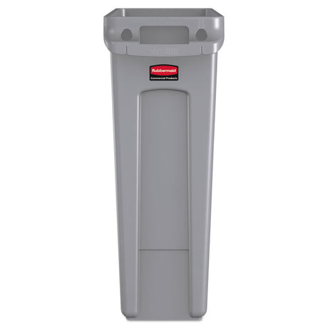 Slim Jim with Venting Channels, 23 gal, Plastic, Gray