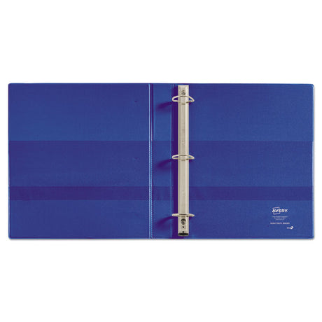 Heavy-Duty Non-View Binder with DuraHinge and One Touch EZD Rings, 3 Rings, 1" Capacity, 11 x 8.5, Blue