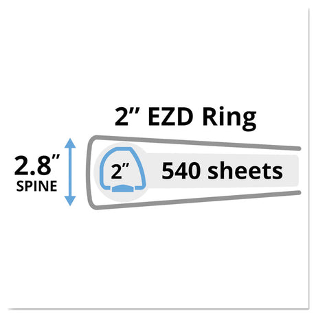 Durable View Binder with DuraHinge and EZD Rings, 3 Rings, 2" Capacity, 11 x 8.5, Black, (9500)