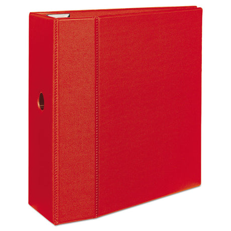 Heavy-Duty Non-View Binder with DuraHinge, Locking One Touch EZD Rings and Thumb Notch, 3 Rings, 5" Capacity, 11 x 8.5, Red