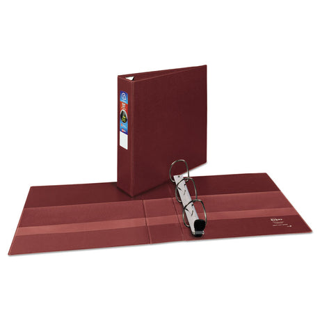 Heavy-Duty Non-View Binder with DuraHinge and One Touch EZD Rings, 3 Rings, 2" Capacity, 11 x 8.5, Maroon