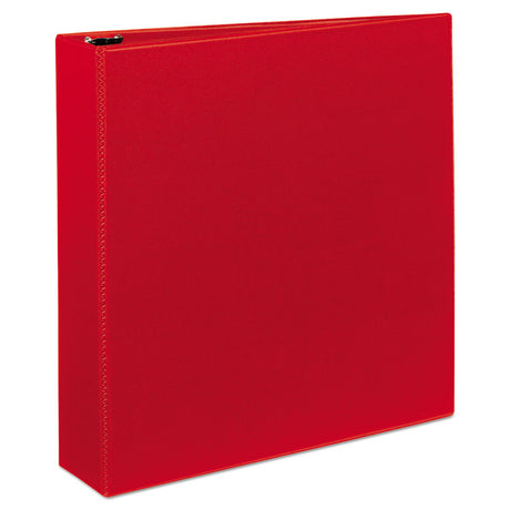 Heavy-Duty Non-View Binder with DuraHinge and One Touch EZD Rings, 3 Rings, 2" Capacity, 11 x 8.5, Red