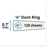 Durable View Binder with DuraHinge and Slant Rings, 3 Rings, 0.5" Capacity, 11 x 8.5, White