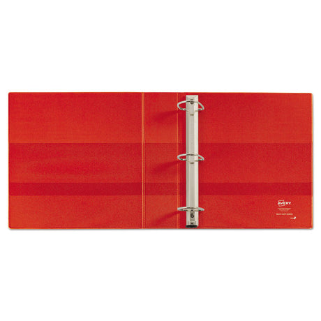 Heavy-Duty Non-View Binder with DuraHinge and Locking One Touch EZD Rings, 3 Rings, 4" Capacity, 11 x 8.5, Red