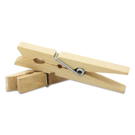 Wood Spring Clothespins, 3.38" Length, Natural, 50/Pack