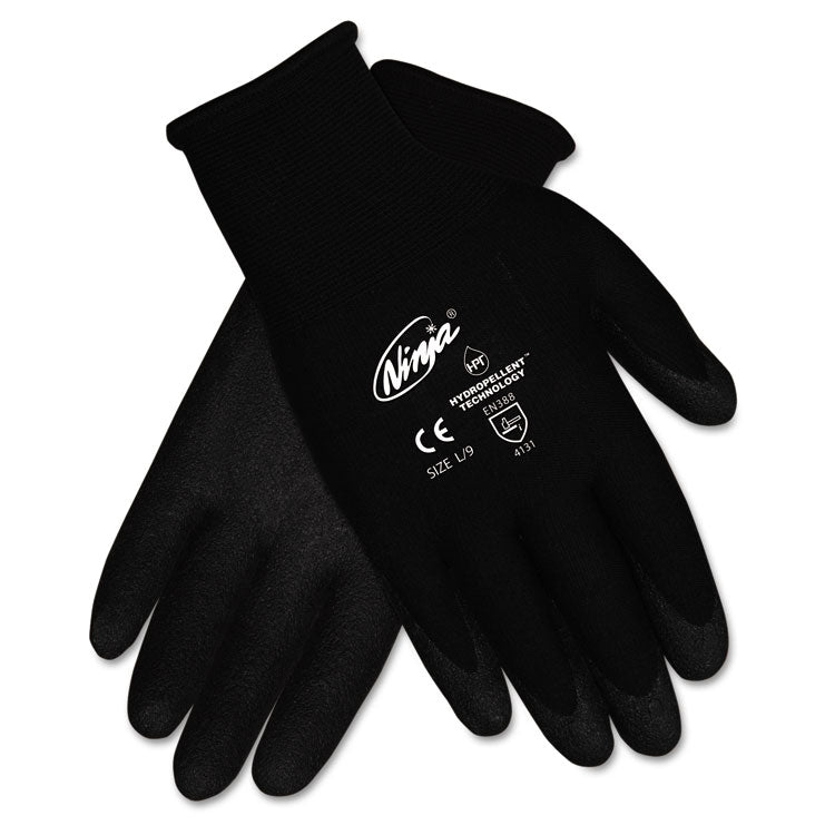 Ninja HPT PVC Coated Nylon Gloves, Large, Black, 12/Pack