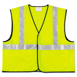 Class 2 Safety Vest, Polyester, X-Large, Fluorescent Lime with Silver Stripe