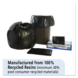 Total Recycled Content Plastic Trash Bags, 30 gal, 1.3 mil, 30  x 39 , Black/Brown, 100/Carton