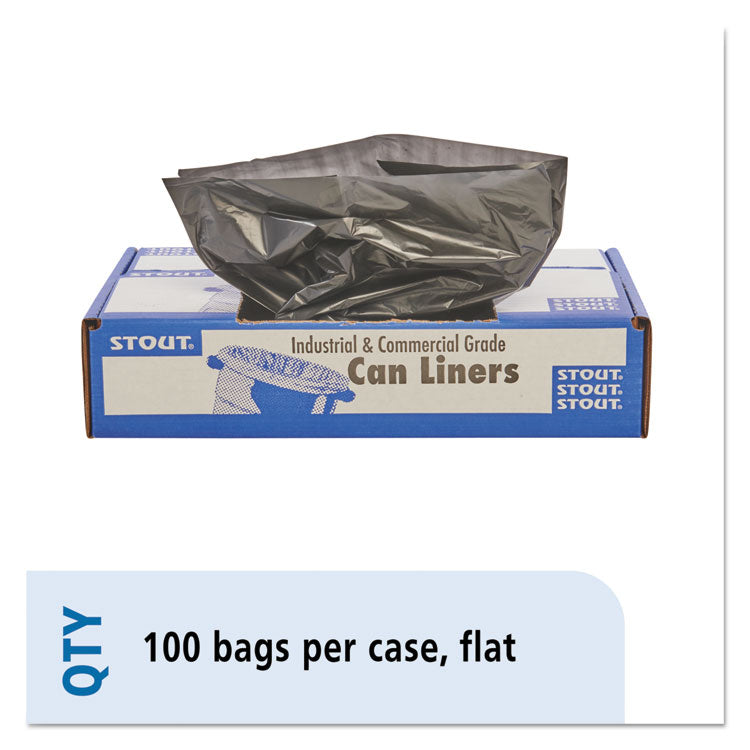 Total Recycled Content Plastic Trash Bags, 30 gal, 1.3 mil, 30  x 39 , Black/Brown, 100/Carton