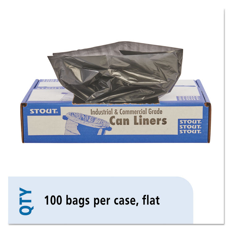 Total Recycled Content Plastic Trash Bags, 33 gal, 1.3 mil, 33  x 40 , Black/Brown, 100/Carton