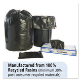 Total Recycled Content Plastic Trash Bags, 60 gal, 1.5 mil, 38  x 60 , Black/Brown, 100/Carton