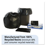 Total Recycled Content Plastic Trash Bags, 33 gal, 1.3 mil, 33  x 40 , Black/Brown, 100/Carton