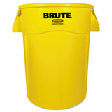 Vented Round Brute Container, 44 gal, Plastic, Yellow