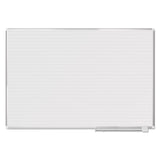 Ruled Magnetic Steel Dry Erase Planning Board, 72 x 48, White Surface, Silver Aluminum Frame