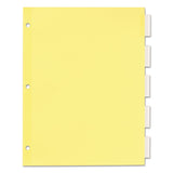 Plastic Insertable Dividers, 5-Tab, 11 x 8.5, Clear Tabs, 1 Set