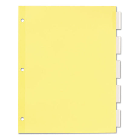 Plastic Insertable Dividers, 5-Tab, 11 x 8.5, Clear Tabs, 1 Set