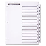 Table  n Tabs Dividers, 26-Tab, A to Z, 11 x 8.5, White, White Tabs, 1 Set