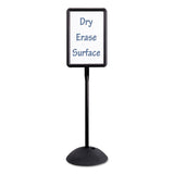 WriteWay Double-Sided Magnetic Dry Erase Standing Message Sign, Rectangle, 65" Tall Black Stand, 14.25 x 22.25 White Face