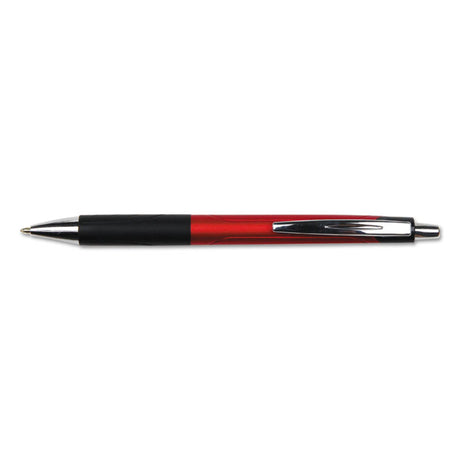 Comfort Grip Ballpoint Pen, Retractable, Medium 1 mm, Red Ink, Red/Black Barrel, Dozen