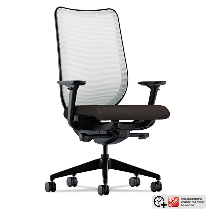 Nucleus Series Work Chair, ilira-Stretch M4 Back, Supports 300 lb, 17  to 21.5  Seat, Espresso Seat, Fog Back, Black Base