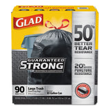 Drawstring Large Trash Bags, Three-Ply, 30 gal, 1.05 mil, 30  x 33 , Black, 90/Carton
